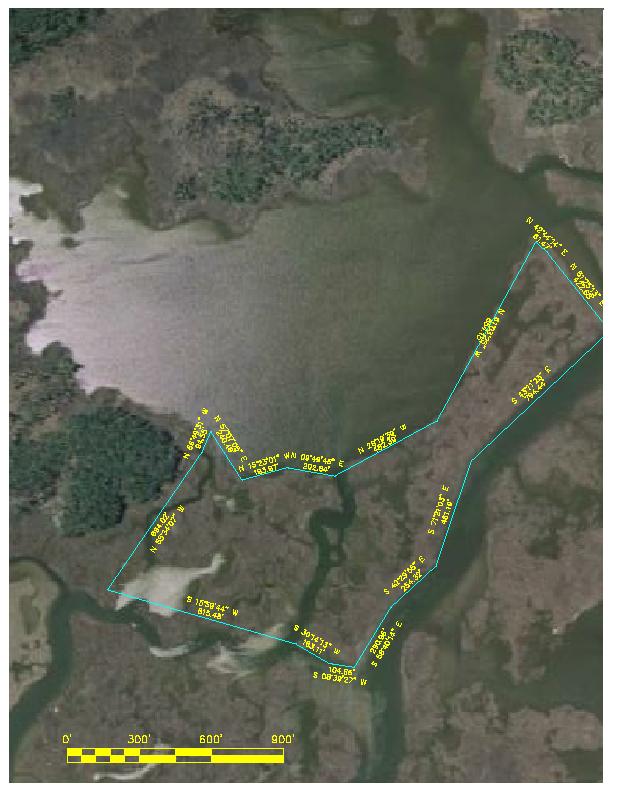 aerial of marsh parcel